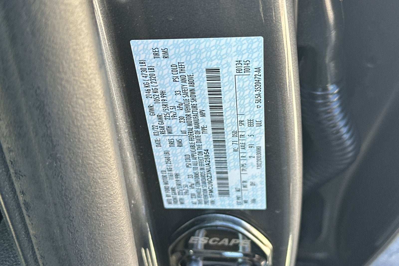 2022 Ford Escape Hybrid Titanium