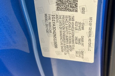 2022 Chevrolet Corvette Stingray 1LT