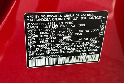 2022 Volkswagen Atlas Cross Sport 3.6L V6 SE w/Technology