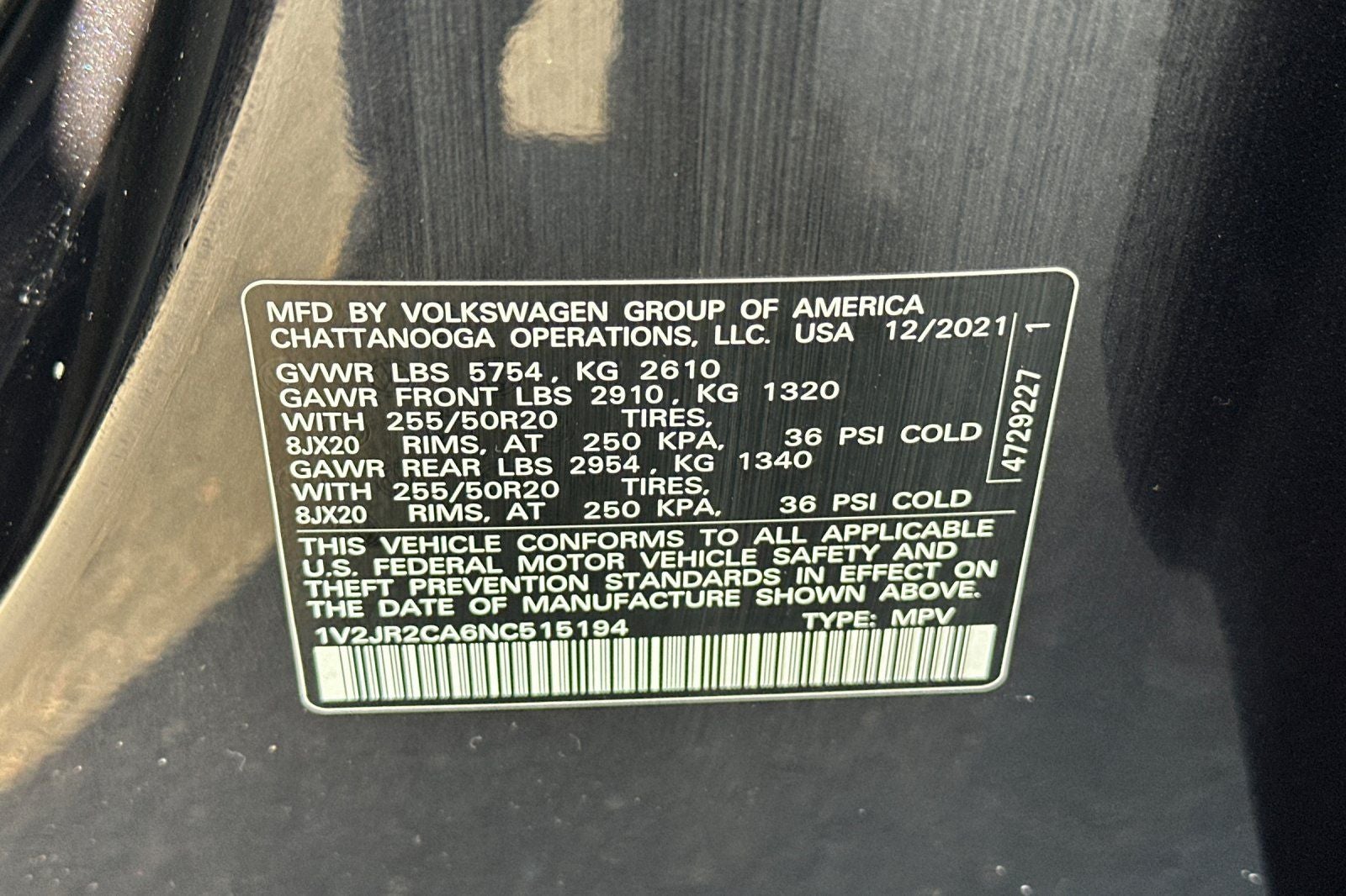 2022 Volkswagen Atlas 3.6L V6 SE w/Technology