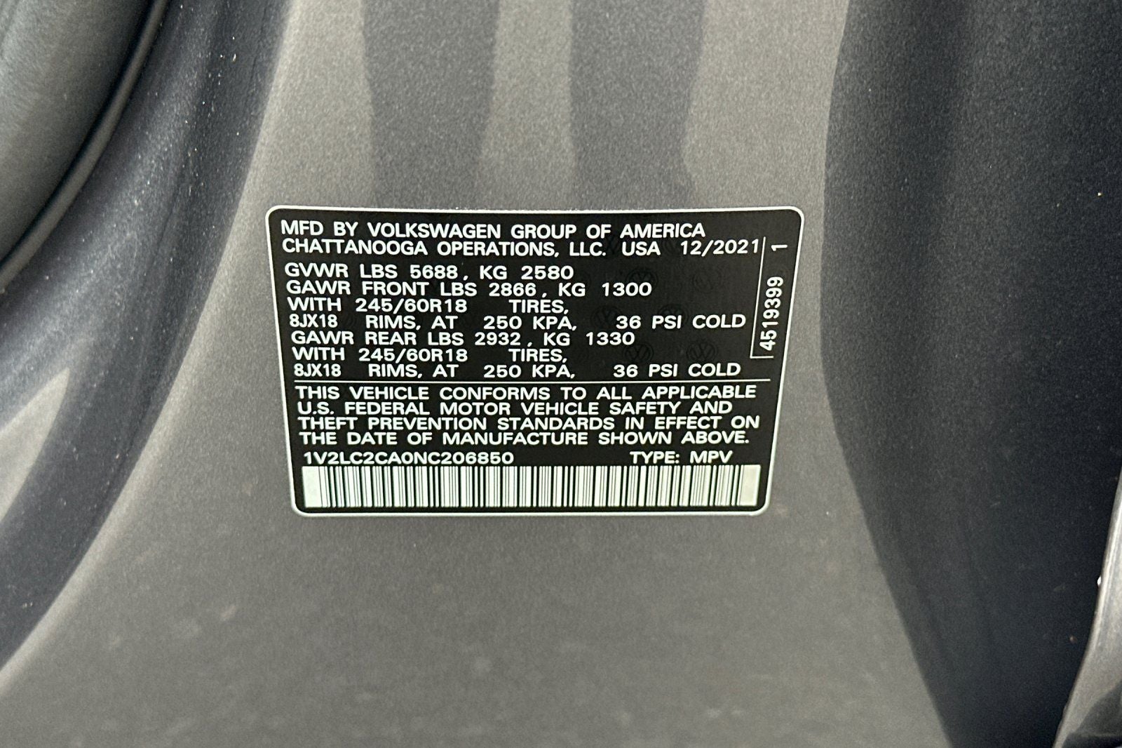 2022 Volkswagen Atlas Cross Sport 2.0T SE