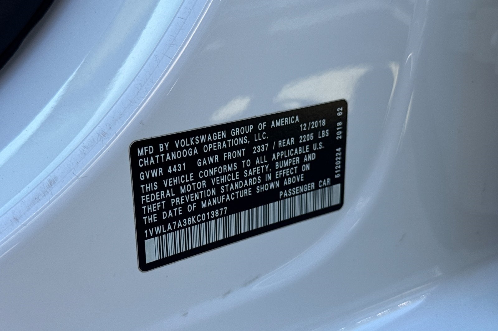 2019 Volkswagen Passat 2.0T Wolfsburg