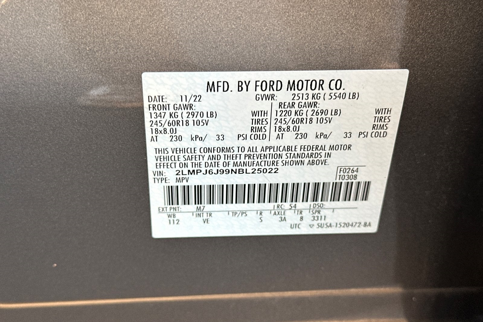 2022 Lincoln Nautilus Standard