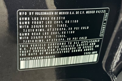 2022 Volkswagen Tiguan 2.0T SE