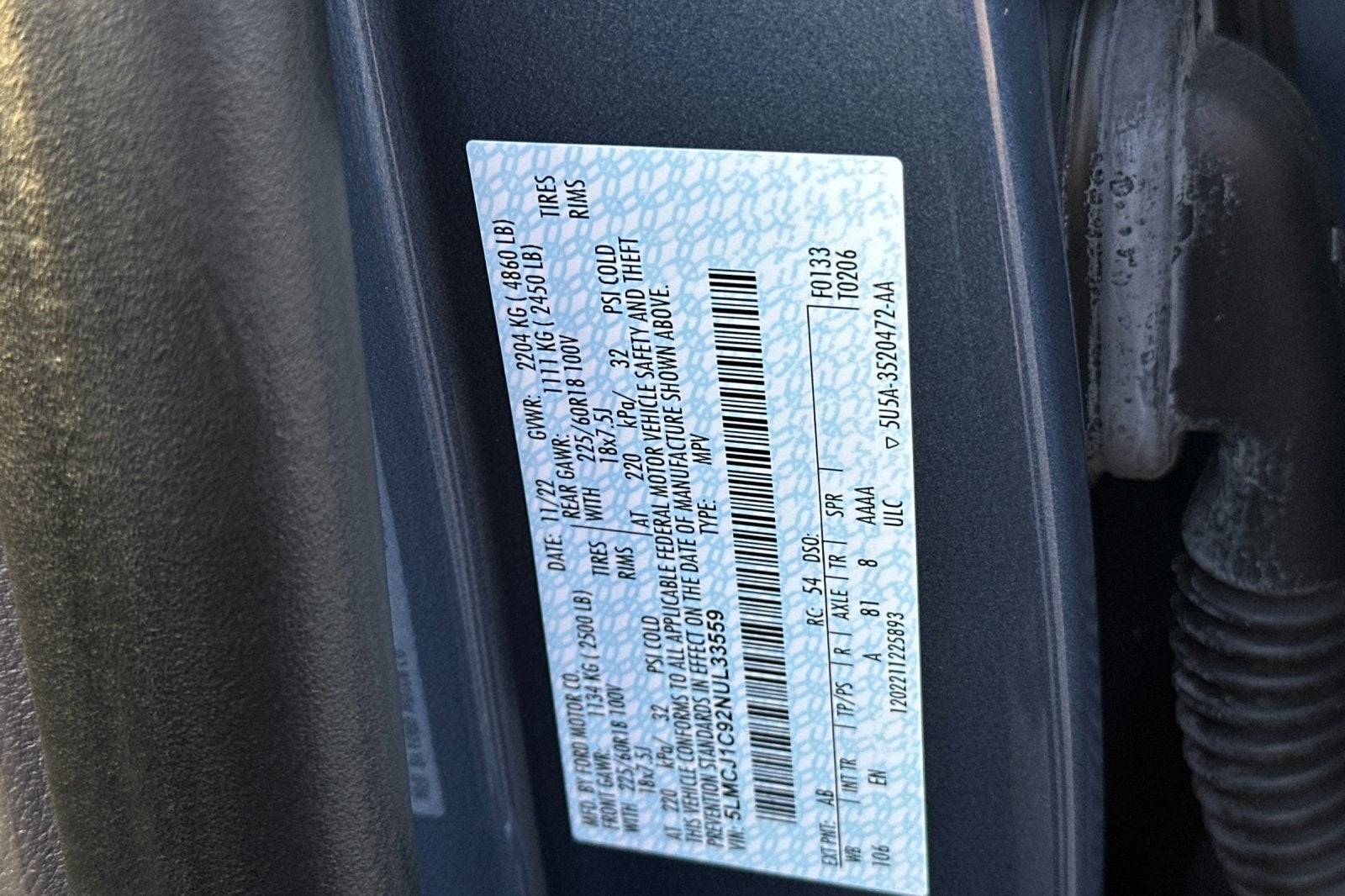 2022 Lincoln Corsair Standard