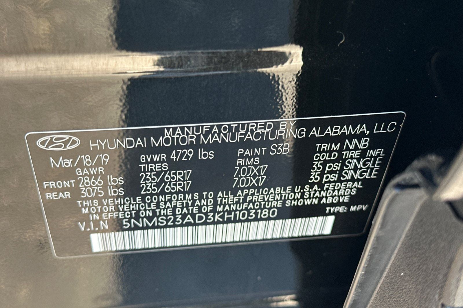 2019 Hyundai Santa Fe SE