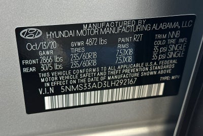 2020 Hyundai Santa Fe SEL