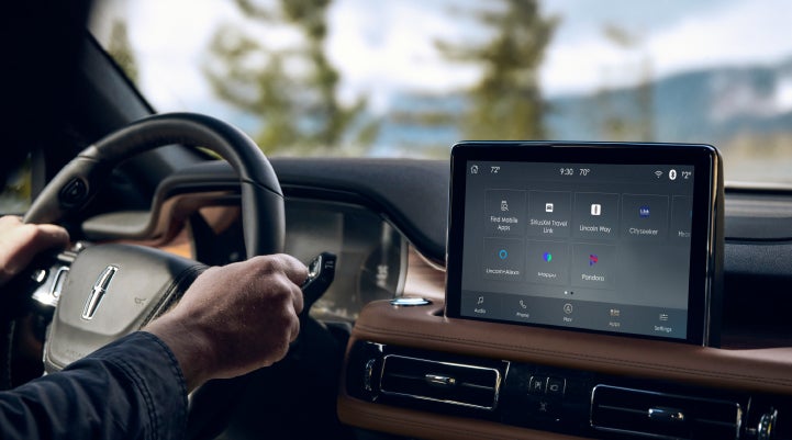 The center touchscreen of a Lincoln Aviator® SUV is shown | Sedano Lincoln in La Mesa CA
