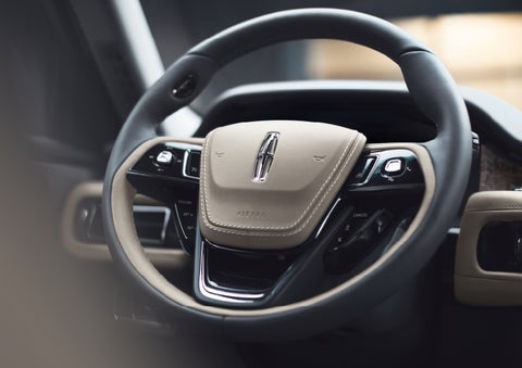The intuitively placed controls of the steering wheel on a 2024 Lincoln Aviator® SUV | Sedano Lincoln in La Mesa CA