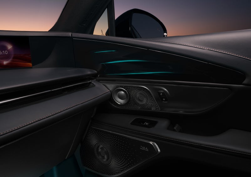Selectable ambient lighting glows in the passenger door panel. | Sedano Lincoln in La Mesa CA