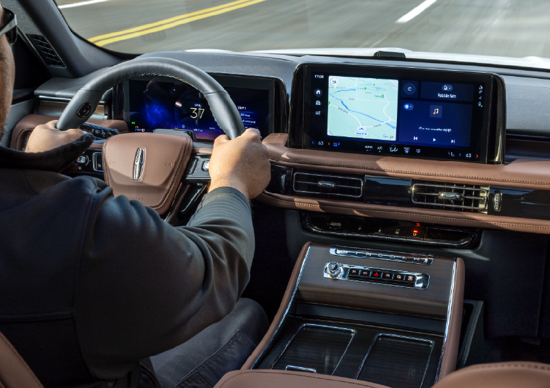A person is driving a 2025 Lincoln Aviator® SUV from inside the cabin. | Sedano Lincoln in La Mesa CA